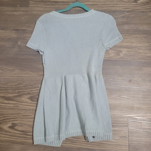 Axcess Womens Short Sleeve Coraline Knit Cardigan Sweater Size M Light Blue Y2k - Picture 3 of 4